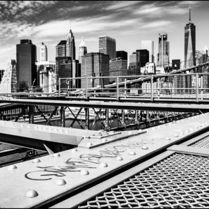 Sur le pont de Brooklyn, New York, USA